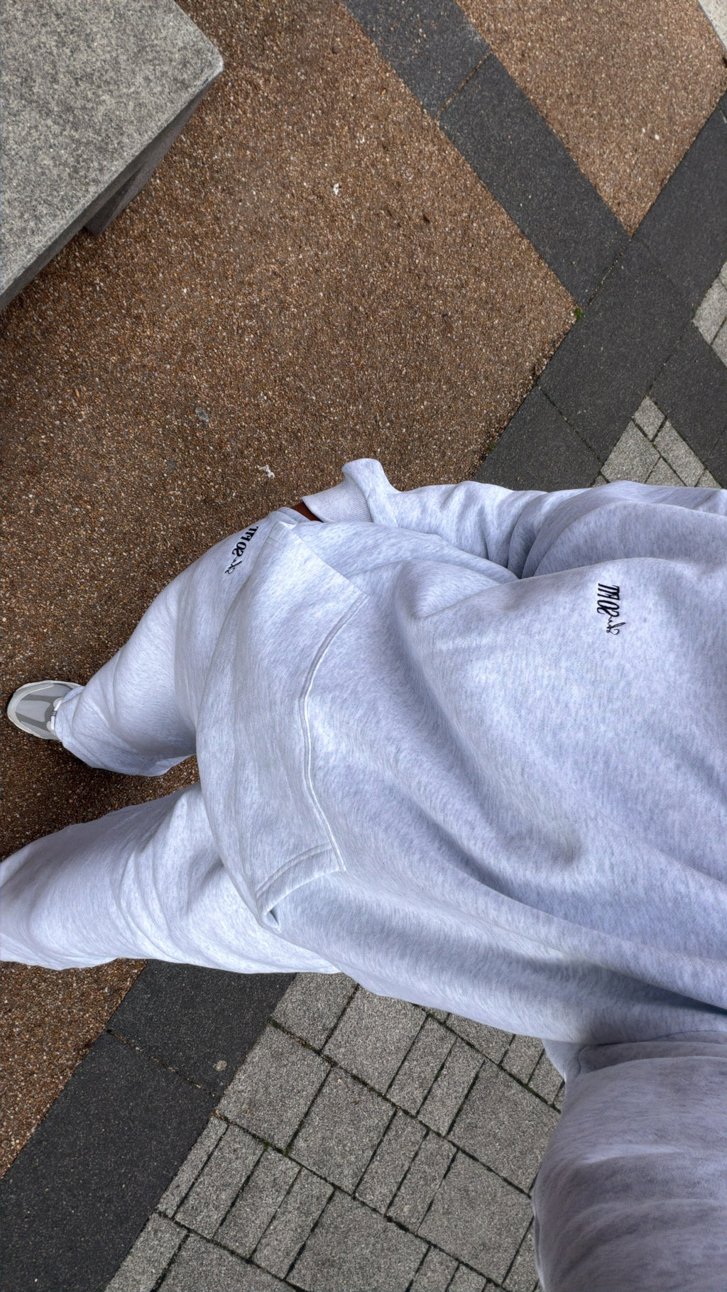 Oversized pullover cotton tracksuit - Grey