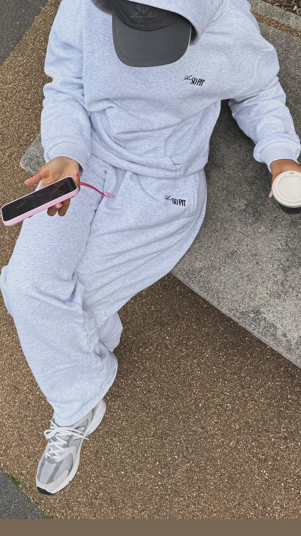 Oversized pullover cotton tracksuit - Grey