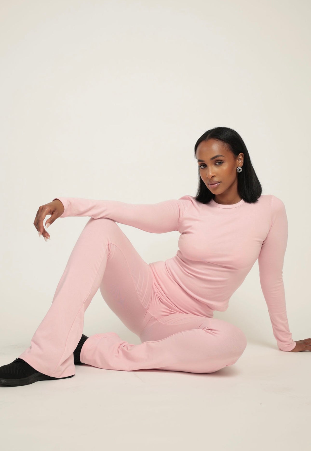 Sheer Version- Aläi Foldover Pants Set- Pink