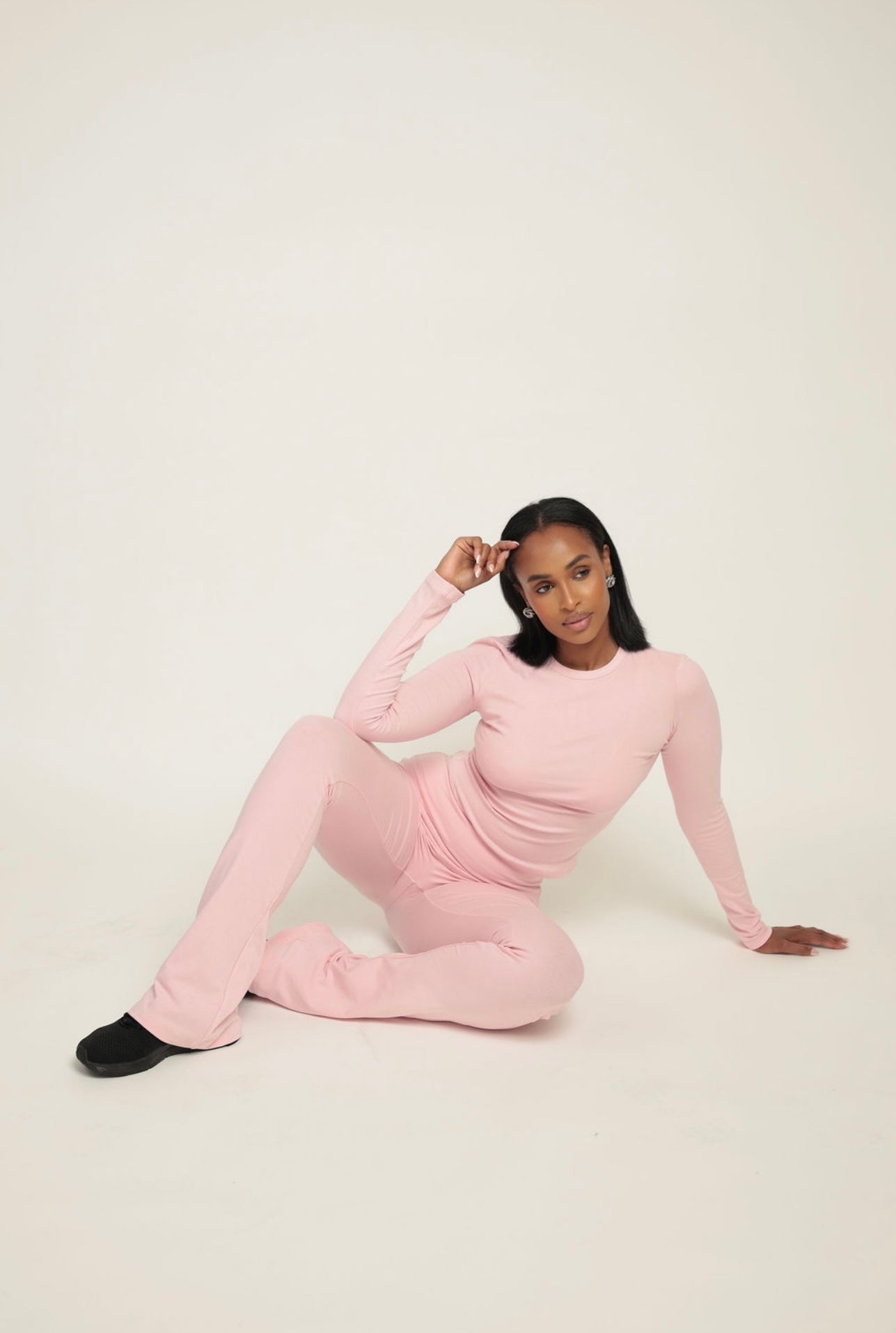 Sheer Version- Aläi Foldover Pants Set- Pink