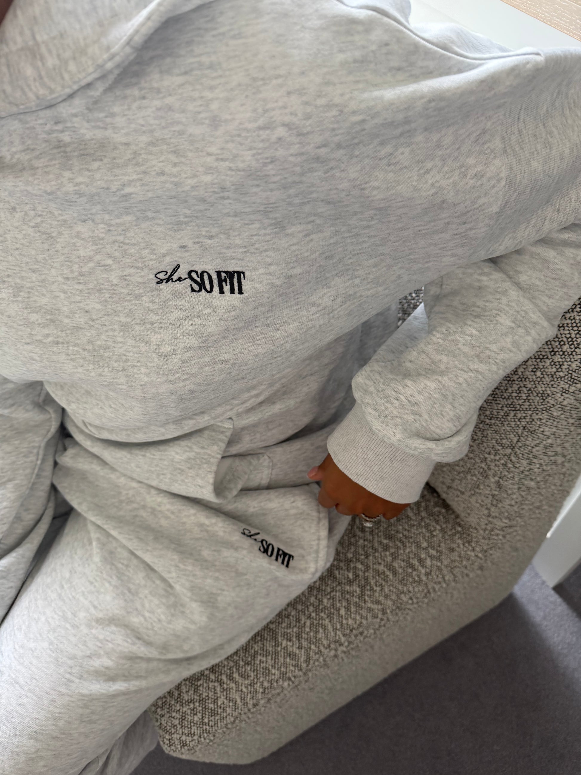 Oversized pullover cotton tracksuit - Grey