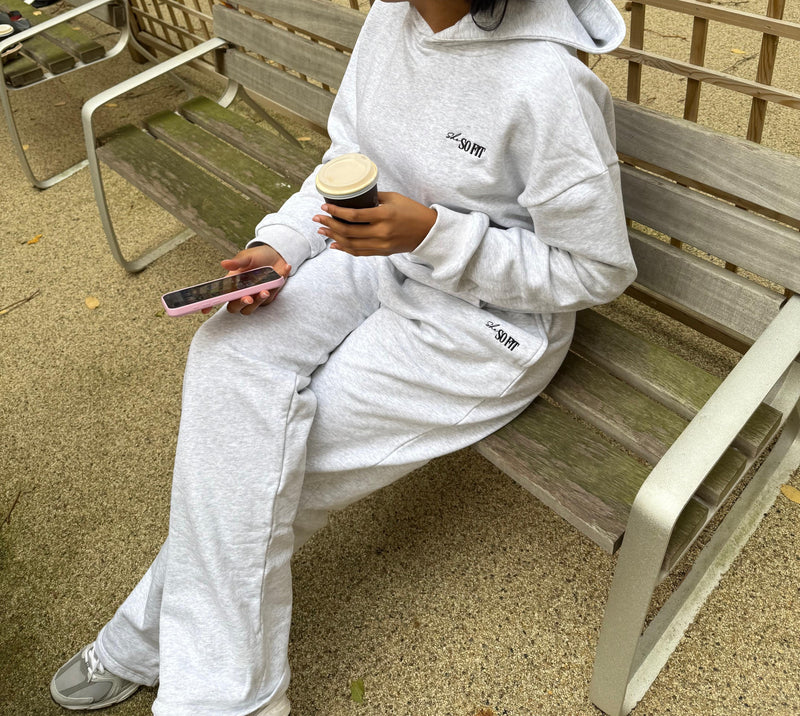 Oversized pullover cotton tracksuit - Grey