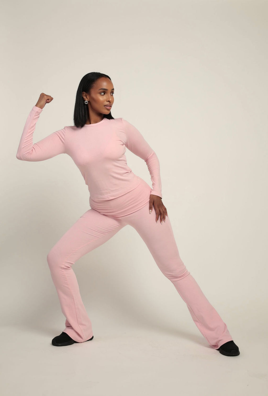 Sheer Version- Aläi Foldover Pants Set- Pink