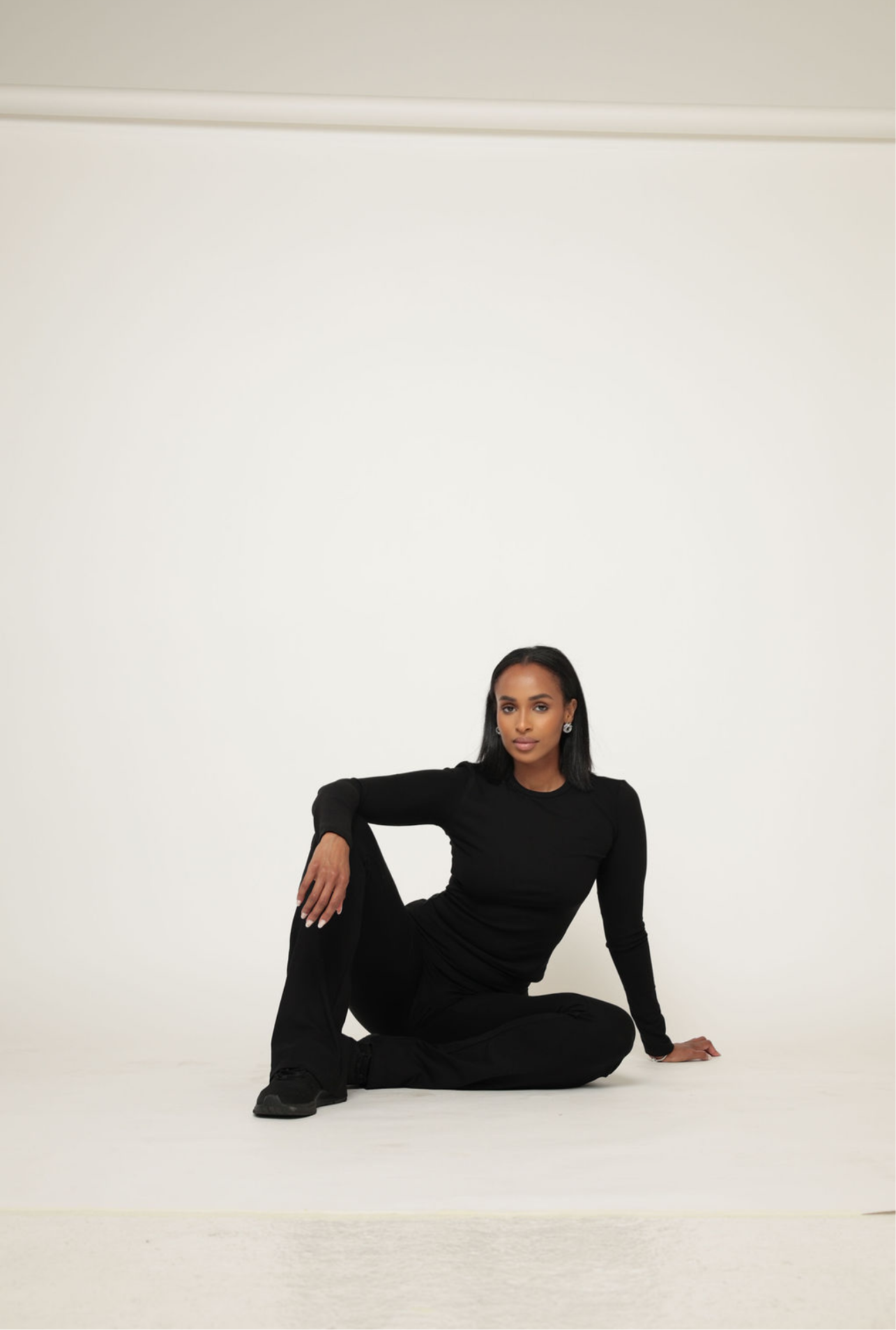 Aläi Foldover Pants Set- Black