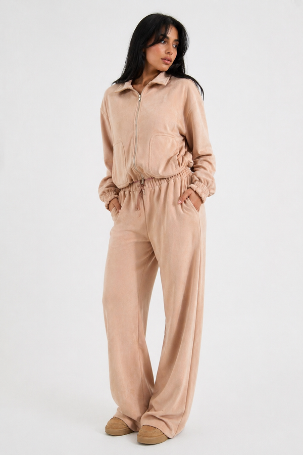 Camel Brown Wide Leg Tracksuit