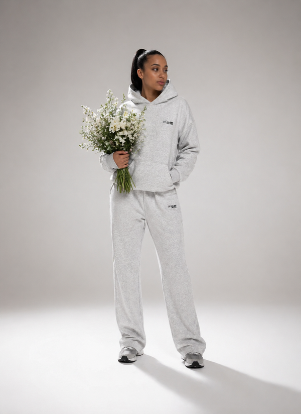 Oversized pullover cotton tracksuit - Grey