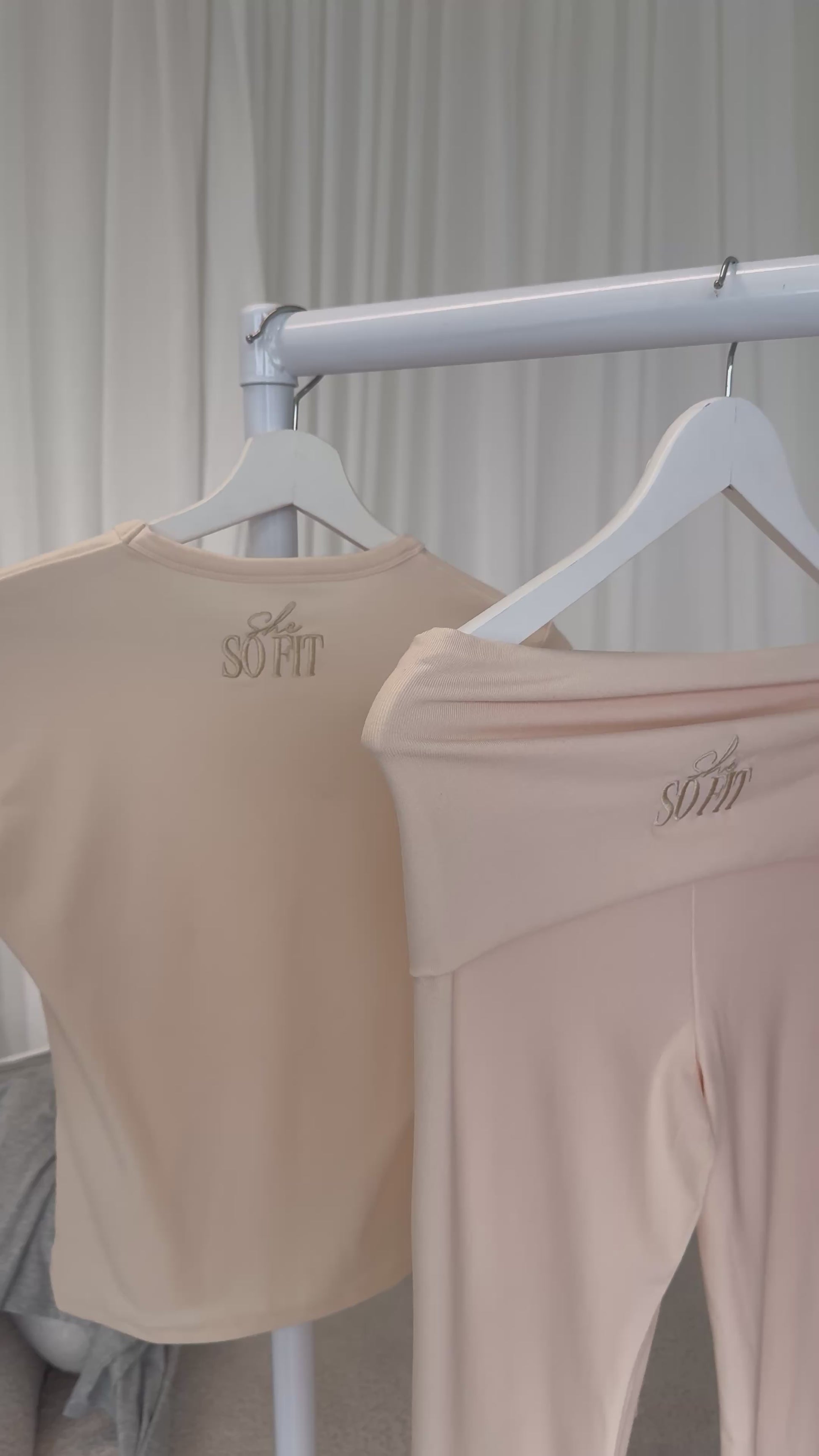 Sheer Version: Aläi Foldover Pants Set- Cream