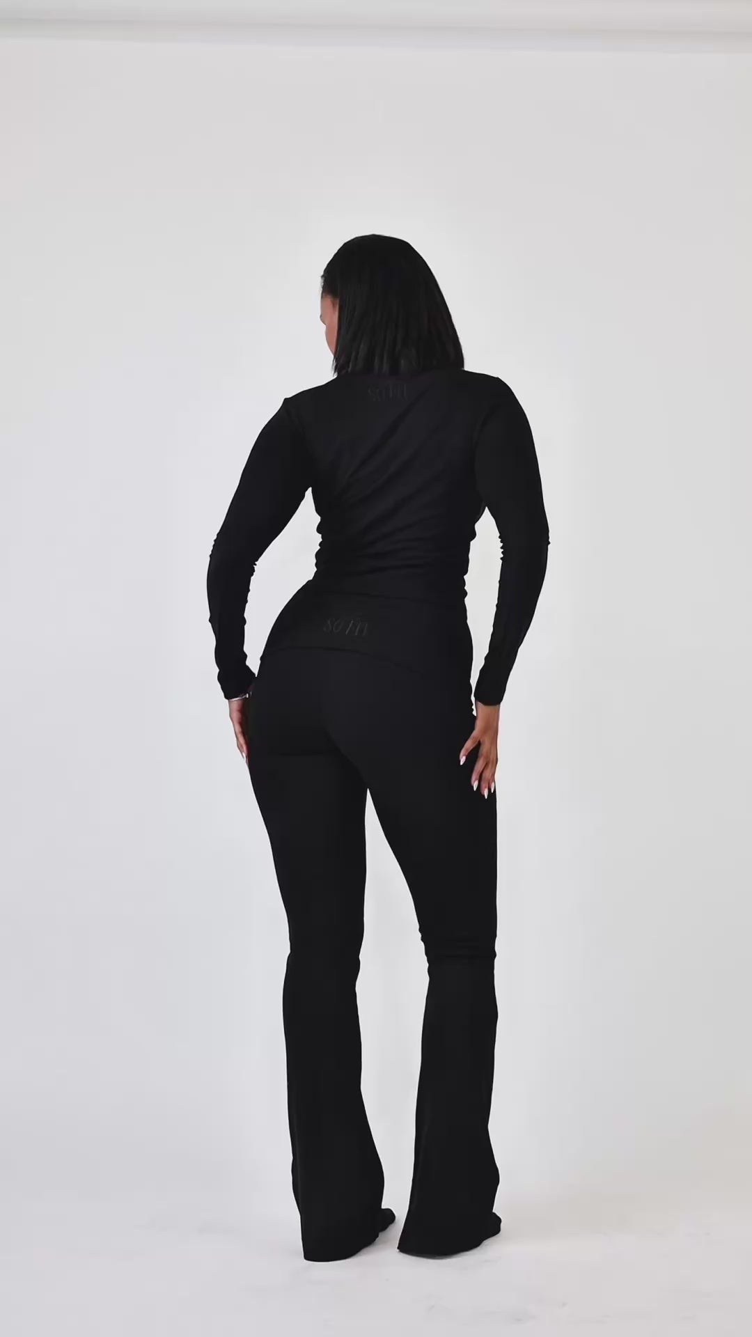 Aläi Foldover Pants Set- Black