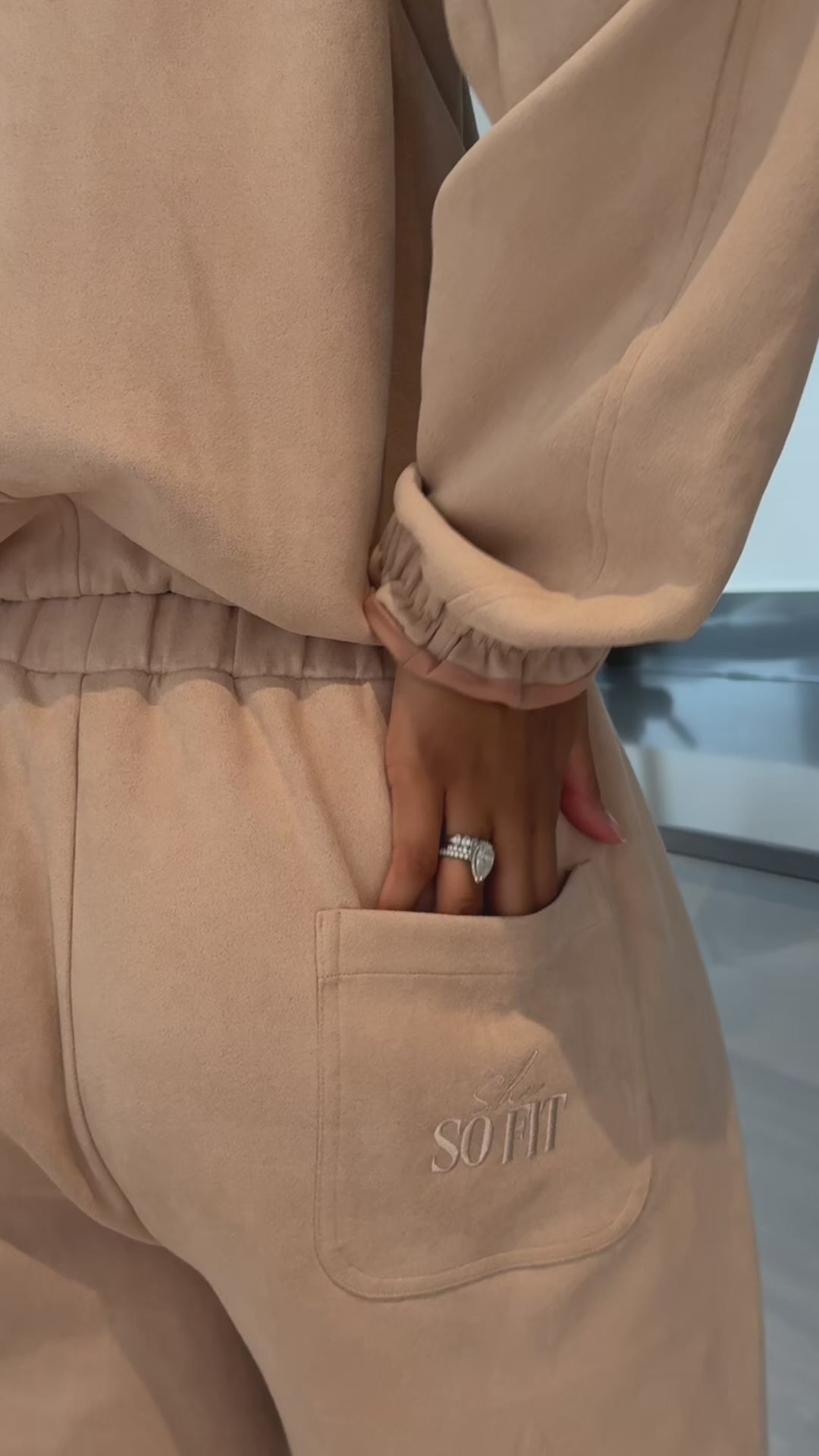 Camel Brown Wide Leg Tracksuit